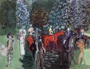Dufy Raoul Chevaux Jockeys Elegantes au Bois oil painting on canvas